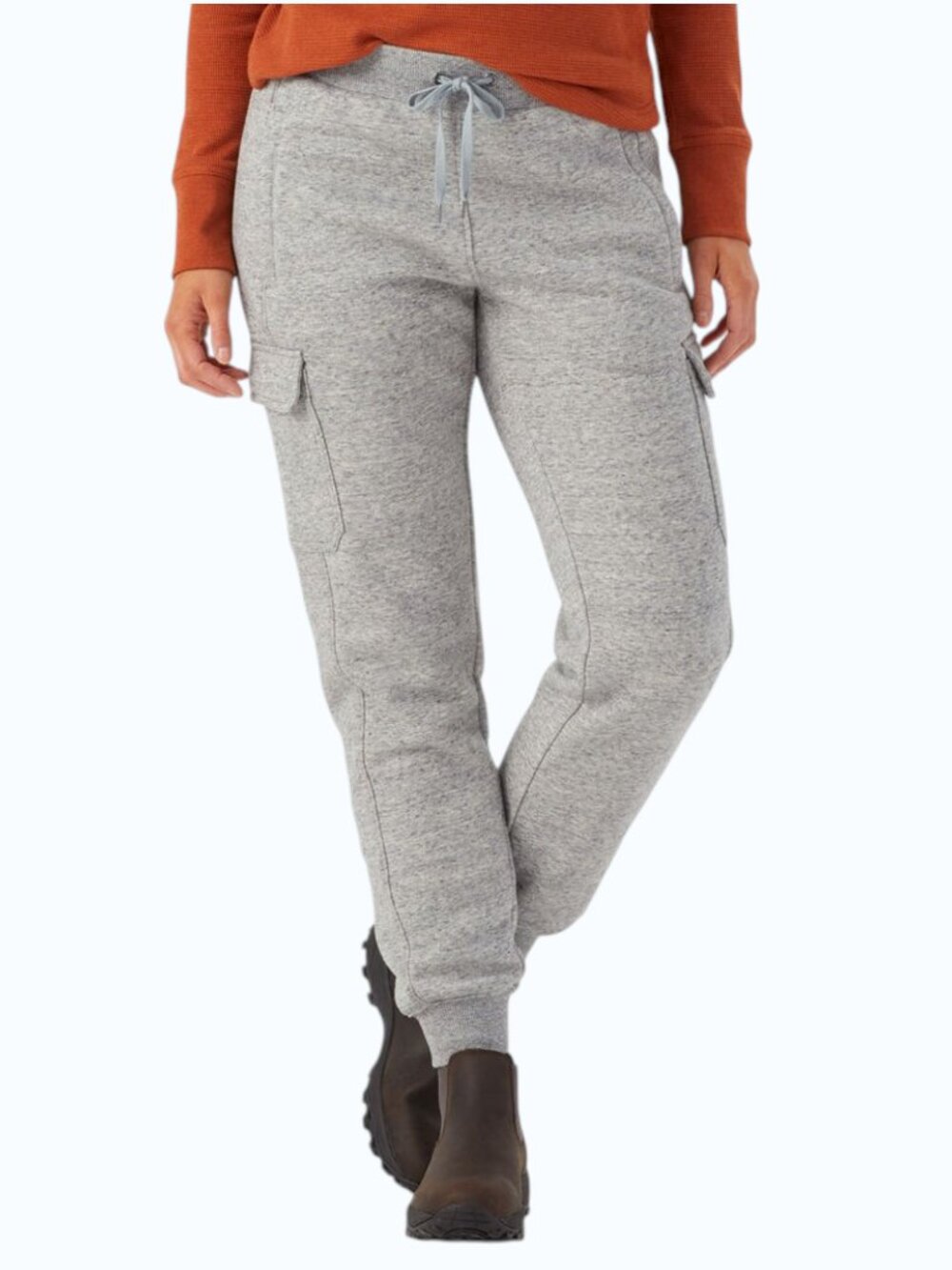 Duluth Souped-Up Sweatpants Women's L Heather Gray Cargo Jogger Pants Sweats
